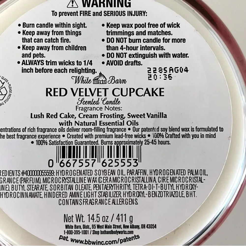 Bath & Body Works Red Velvet Cupcake Candle